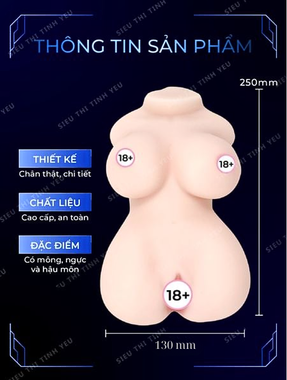 Âm đạo giả kèm ngực 01 nguyên khối silicon mềm mịn 1,1 ký