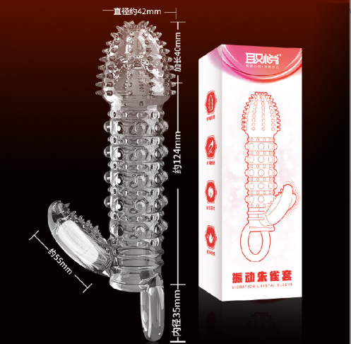 Bao cao su Aichao dài thêm 4cm có rung ở gốc dùng pin Bộ răng sói Suzaku