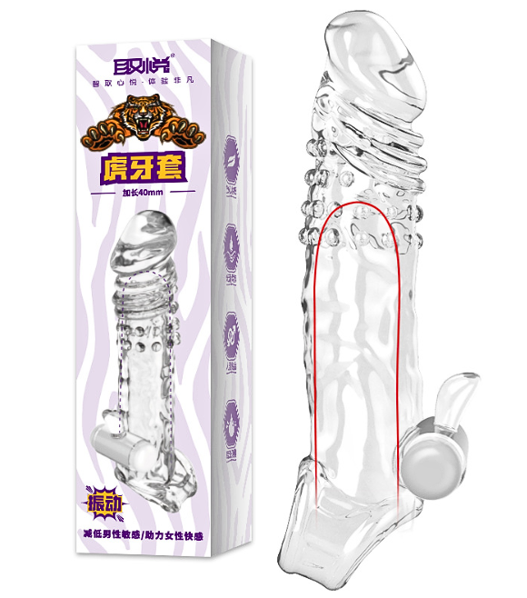 Bao cao su Aichao Răng hổ dài 18 cm rung mạnh ở gốc dùng pin