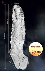 Bao cao su Hanyun Wolf Teeth dài 225 mm rung mạnh điều khiển dùng pin sạc