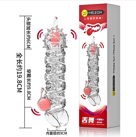 Bao cao su Meleon dài 19.8cm có gai có rung - Vũ điệu lưỡi