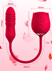 Trứng rung Hoa hồng 2 đầu 10 chế độ rung dùng pin sạc