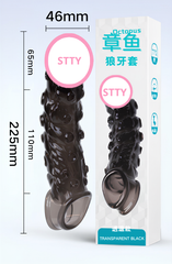 Bao cao su Hanyun Octopus Wolf Teeth dài 225 mm rung mạnh điều khiển dùng pin sạc