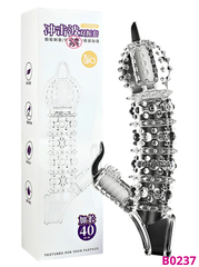 Bao cao su Jiuuy Răng sói lưỡi liếm hạt to dài 19.8 cm rung kép mạnh