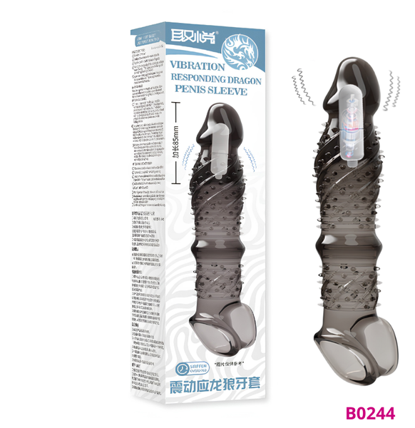 Bao cao su Aichao Yinglong Wolf Tooth dài 22.5 cm rung mạnh đầu trơn thân vân vảy rồng