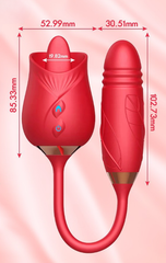 Trứng rung Hoa hồng 2 đầu 10 chế độ liếm, rung thụt dùng pin sạc