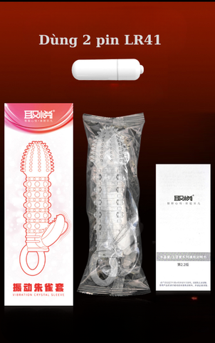 Bao cao su Aichao dài thêm 4cm có rung ở gốc dùng pin Bộ răng sói Suzaku