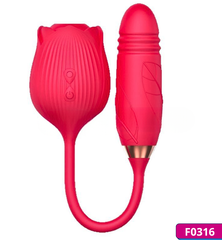 Trứng rung Hoa hồng 2 đầu 10 chế độ rung dùng pin sạc