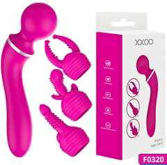 Chày rung 2 đầu Magic Wand massage điểm G 10 chế độ rung  dùng pin sạc