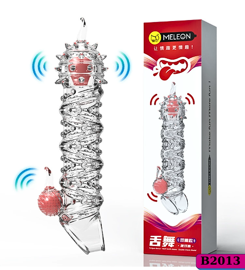 Bao cao su Meleon dài 19.8cm có gai có rung - Vũ điệu lưỡi