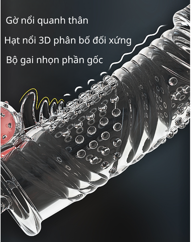 Bao cao su Meleon Sky Cannon dài 19.4 cm có hạt gai rung mạnh