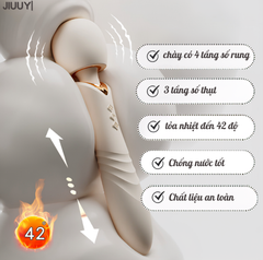 Chày rung 2 đầu Maria Jiuuy massage điểm G 7 chế độ rung thụt tỏa nhiệt dùng pin sạc