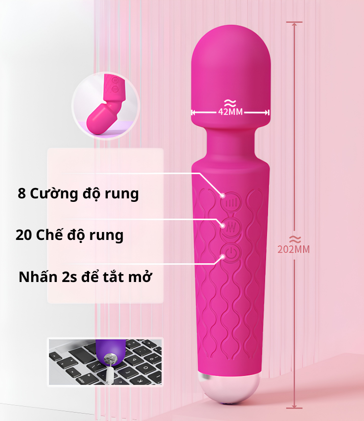 Chày rung Knight 20 tầng số rung pin sạc