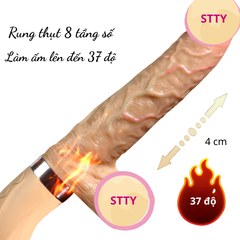 Dương vật giả cao cấp Jiuai có bìu rung thụt 8 tầng số tỏa nhiệt làm ấm pin sạc