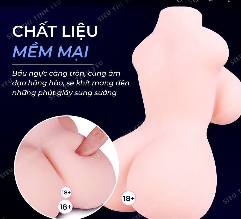Âm đạo giả kèm ngực 01 nguyên khối silicon mềm mịn 1,1 ký