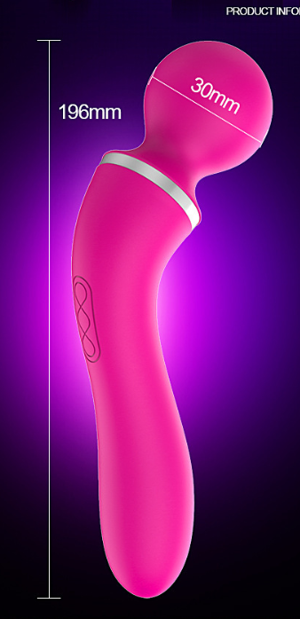 Chày rung 2 đầu Magic Wand massage điểm G 10 chế độ rung  dùng pin sạc