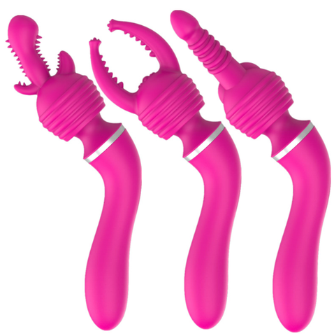 Chày rung 2 đầu Magic Wand massage điểm G 10 chế độ rung  dùng pin sạc