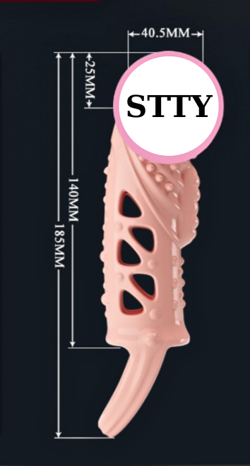 Bao cao su Pretty Love Penis Sleeve Cecelia dài 18.5cm màu da có quai đeo rung ở thân dùng pin