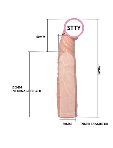 Bao cao su Baile Big Man II dài 18 cm màu da rung ở đầu dùng pin