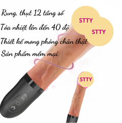 Dương vật giả cao cấp Sameyo Body Safe rung thụt 12 tầng số tỏa nhiệt làm ấm pin sạc