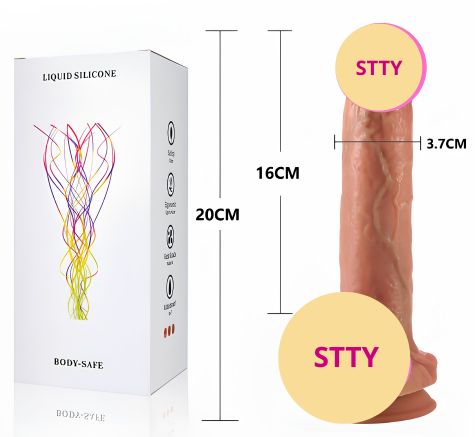 Dương vật giả cao cấp Sameyo Body Safe dính tường có bìu  rung thụt 7 tầng số tỏa nhiệt làm ấm pin sạc