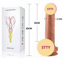 Dương vật giả cao cấp Sameyo Body Safe dính tường có bìu  rung thụt 7 tầng số tỏa nhiệt làm ấm pin sạc