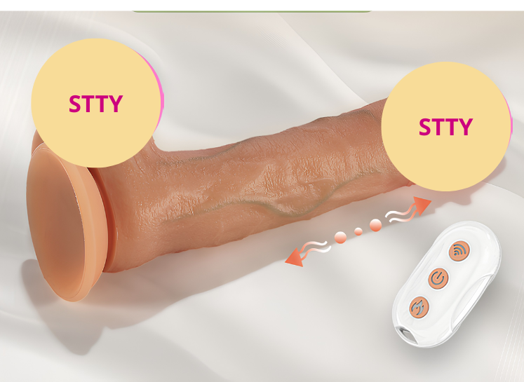 Dương vật giả cao cấp Sameyo Body Safe dính tường có bìu  rung thụt 7 tầng số tỏa nhiệt làm ấm pin sạc