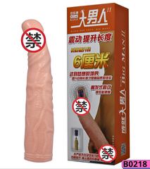 Bao cao su Baile Big Man II dài 18 cm màu da rung ở đầu dùng pin