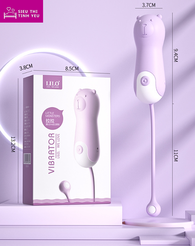 Trứng rung Gấu Rila LiLo 10 chế độ rung dùng pin sạc