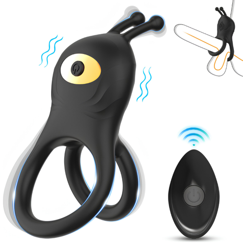 Vòng đeo Nezha Massager Cock Ring kéo dài thời gian rung 10 chế độ gia tăng khoái cảm pin sạc