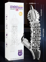 Bao cao su Jiuuy Răng sói lưỡi liếm hạt to dài 19.8 cm rung kép mạnh