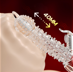 Bao cao su Jiuuy Răng sói lưỡi liếm hạt to dài 19.8 cm rung kép mạnh