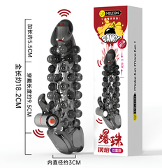 Bao cao su Meleon Secret Love hạt nổ dài 18.2cm rung kép mạnh