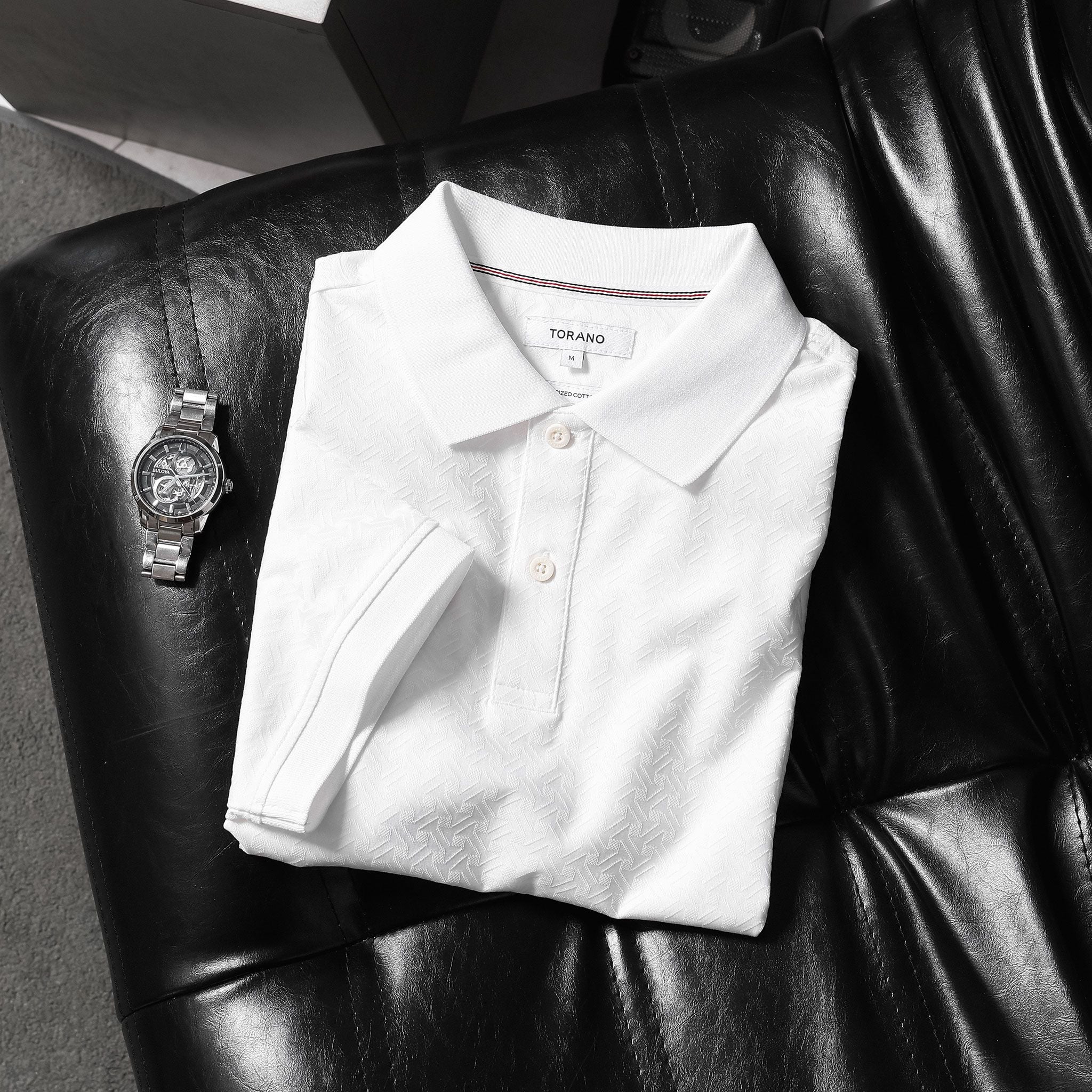  Áo polo trơn vải họa tiết GSTP651 