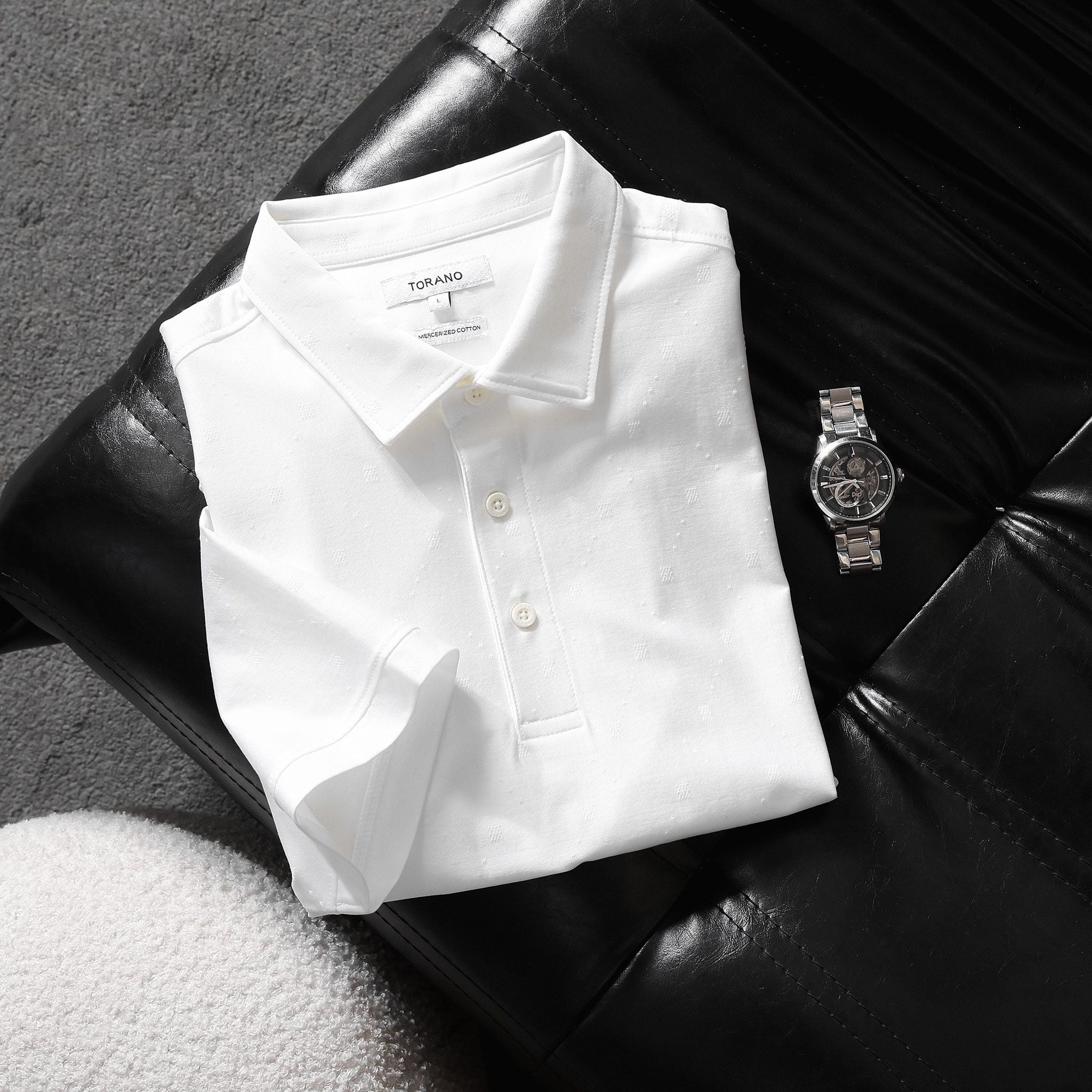  Áo polo trơn vải họa tiết GSTP642 