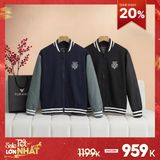  Áo khoác nỉ can phối cổ bomber thêu logo ngực GWCS501 