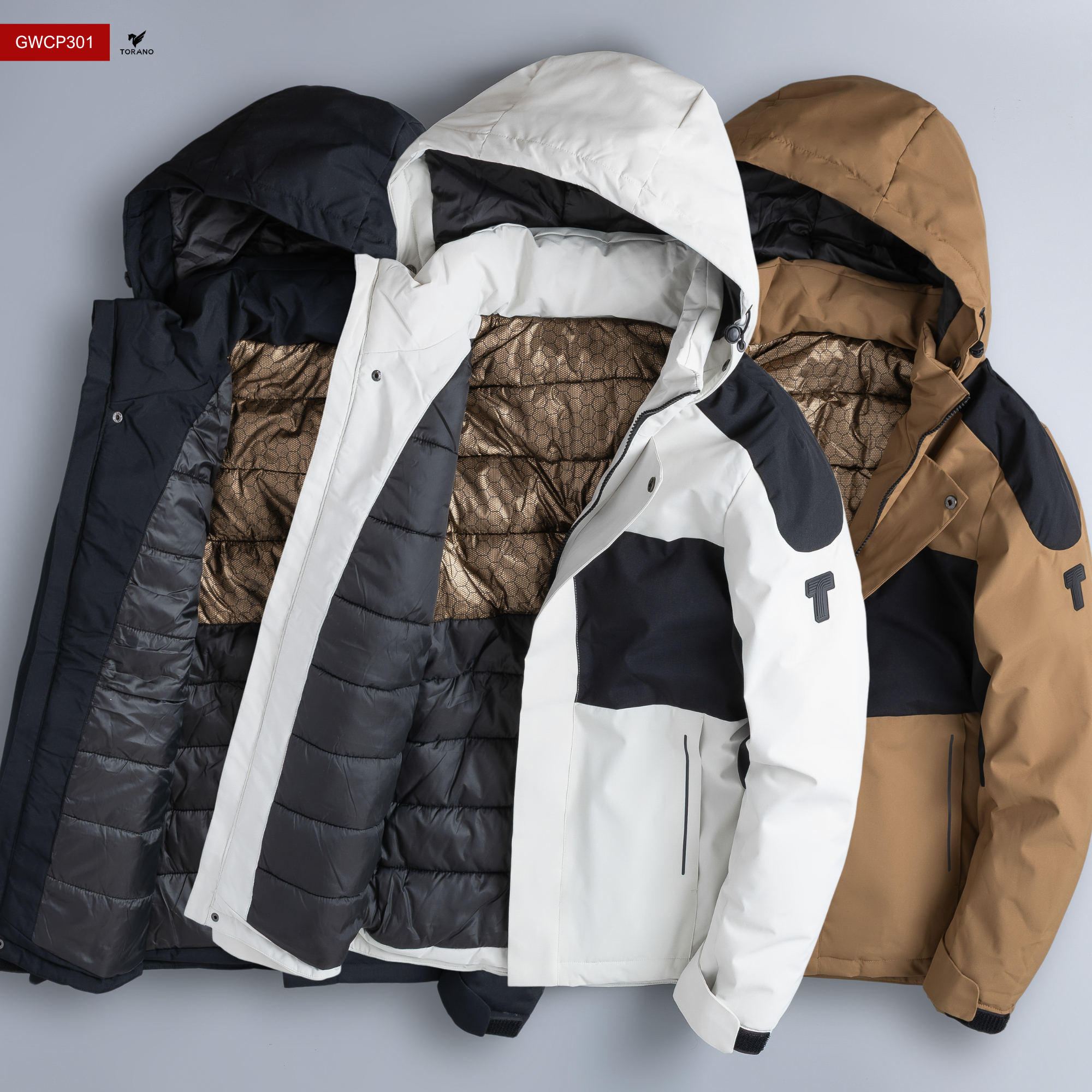  Áo khoác 3 lớp lót bông mũ liền GWCP301 