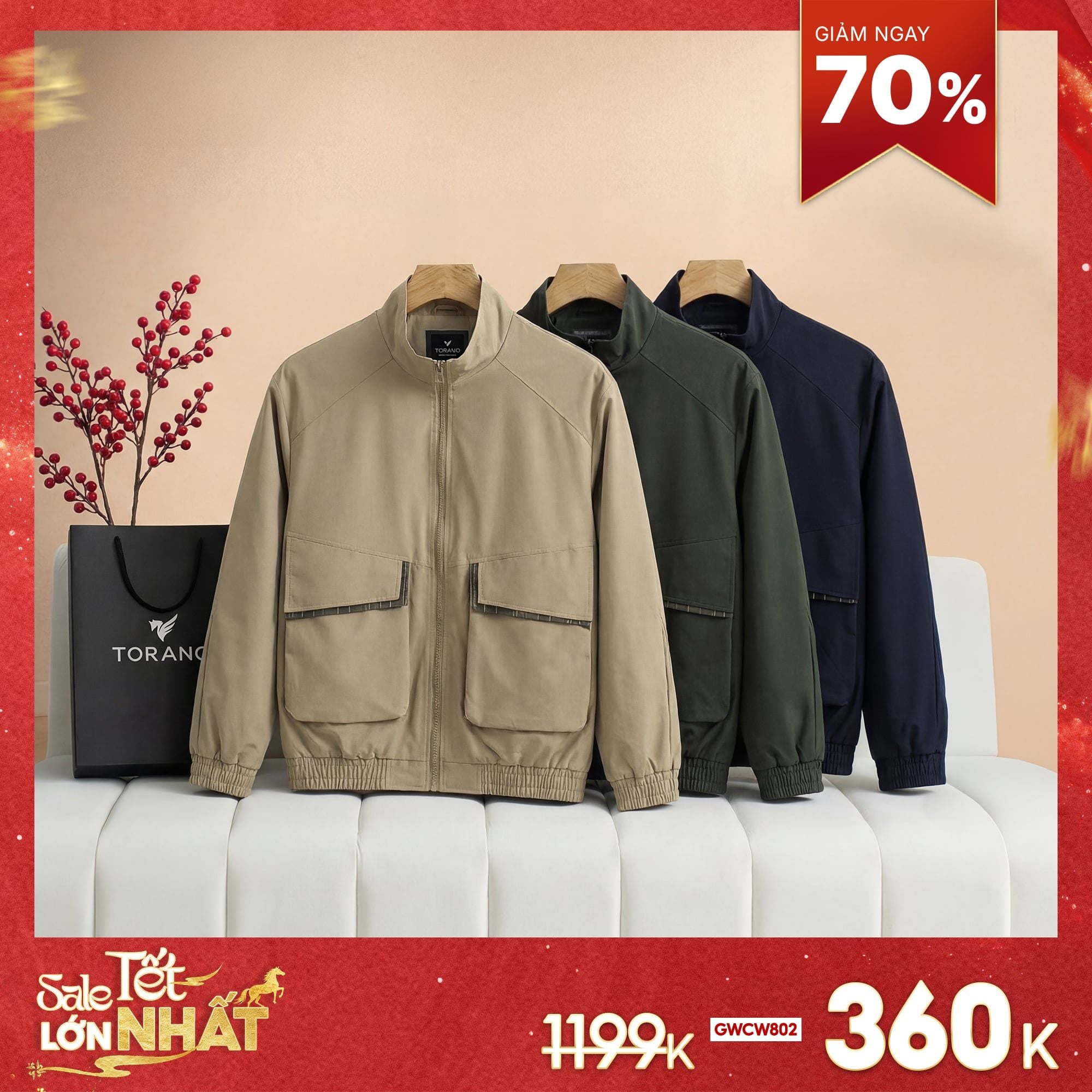  Áo khoác gió 2 lớp can phối relaxedfit cổ cao GWCW802 