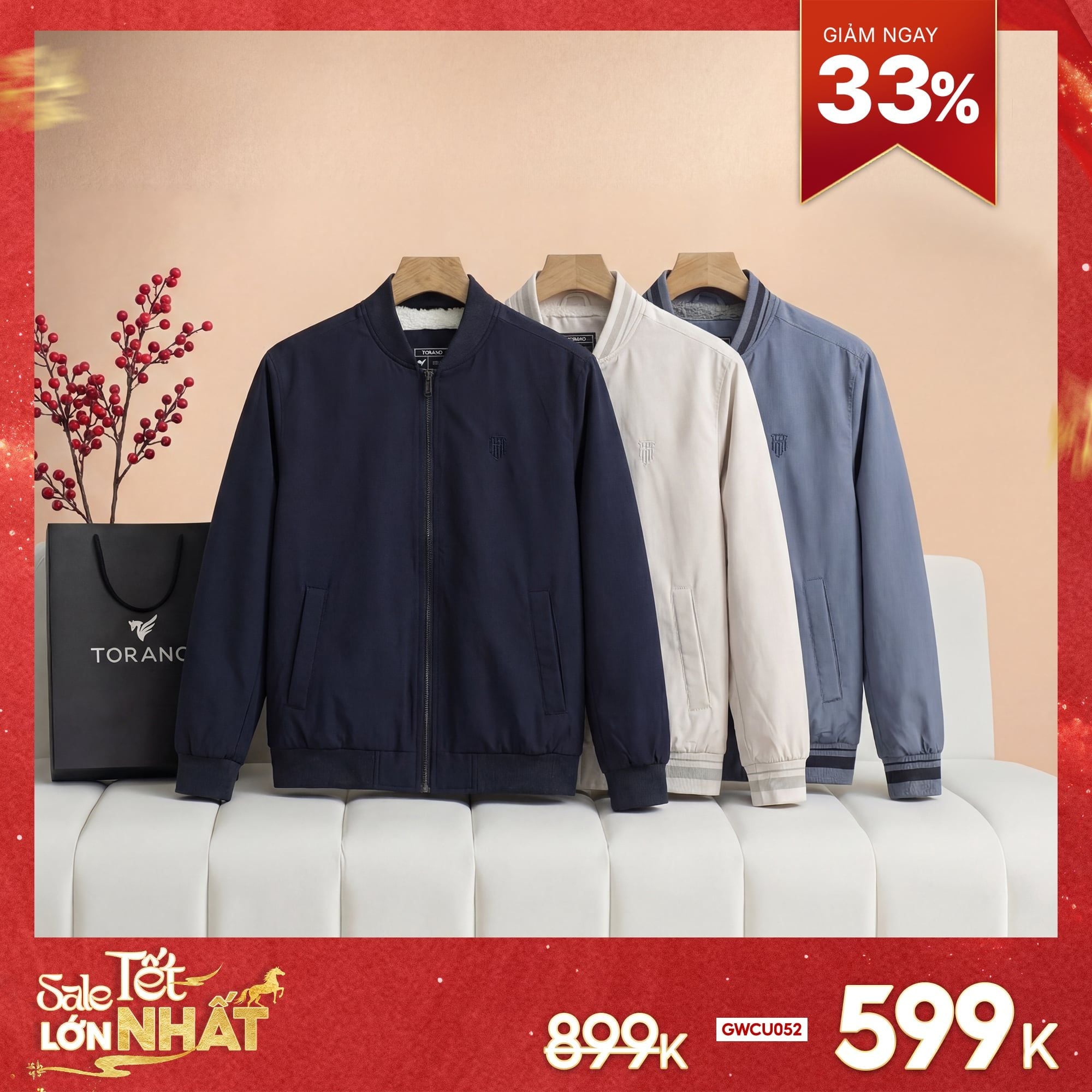  Áo khoác bomber lót lông thêu logo ngực GWCU052 