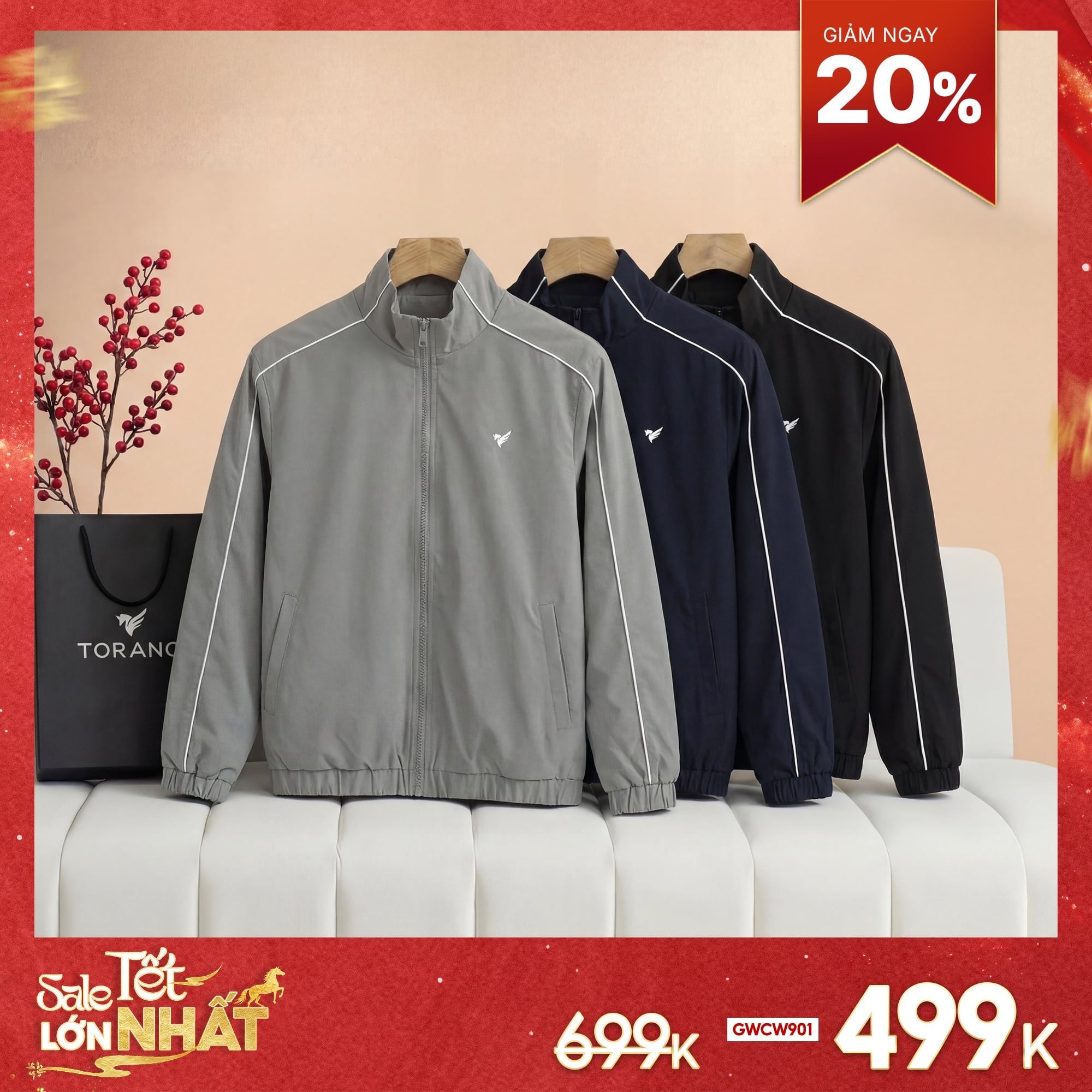  Áo khoác bộ gió 2 lớp can phối cổ cao GWCW901 - GWBW901 