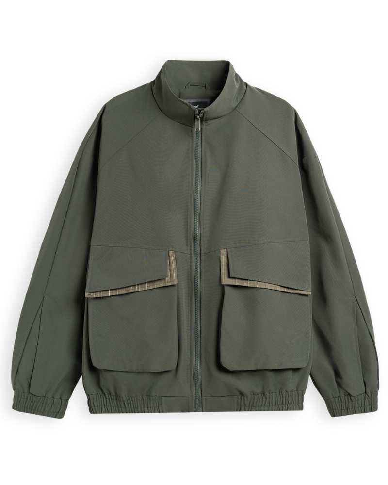  Áo khoác gió 2 lớp can phối relaxedfit cổ cao GWCW802 