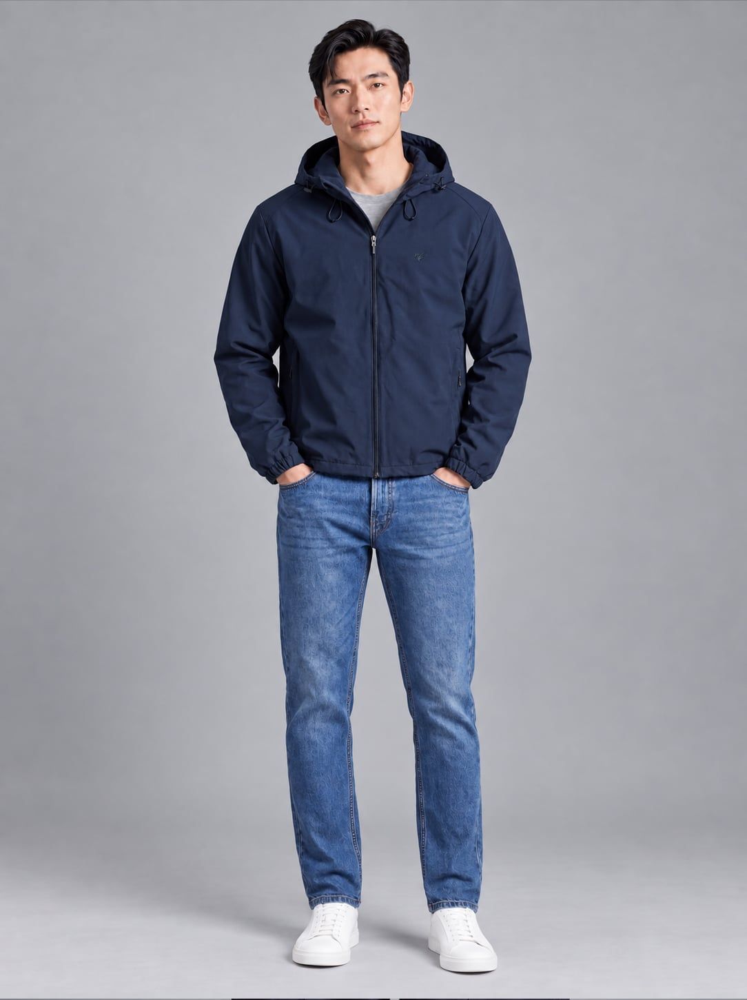 Áo khoác nam gió 2 lớp mũ Hyper Jacket Total Shield EWCW001 — ảnh phẳng