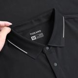  Áo polo trơn kẻ in logo ngực GSTP846 