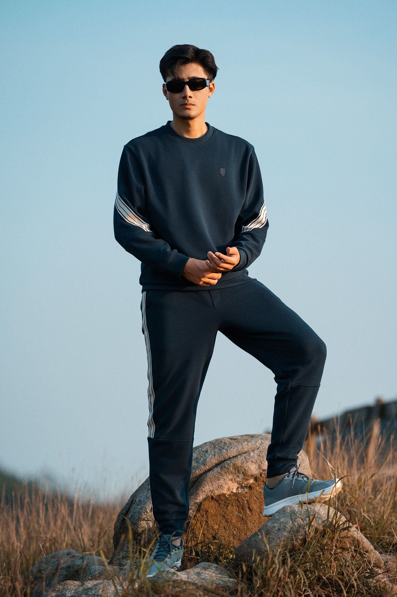  Áo nỉ bộ can phối tay GWTW901 - GWBS901 