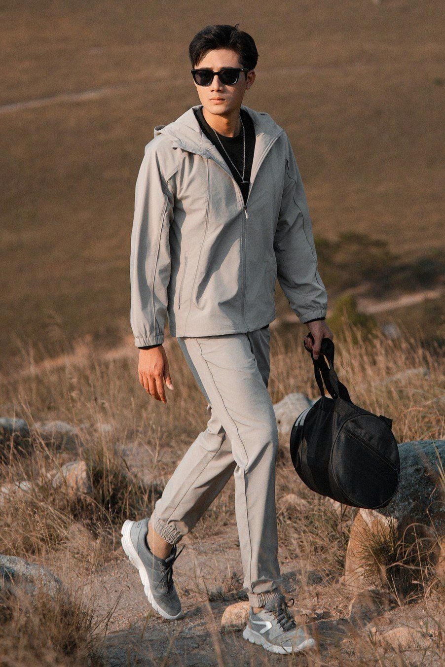  Áo khoác bộ gió 2 lớp can phối mũ liền GWCW051 - GWBW051 