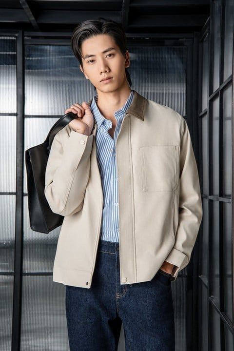  Áo khoác khaki 2 lớp túi ốp cúc rập logo GWCJ501 