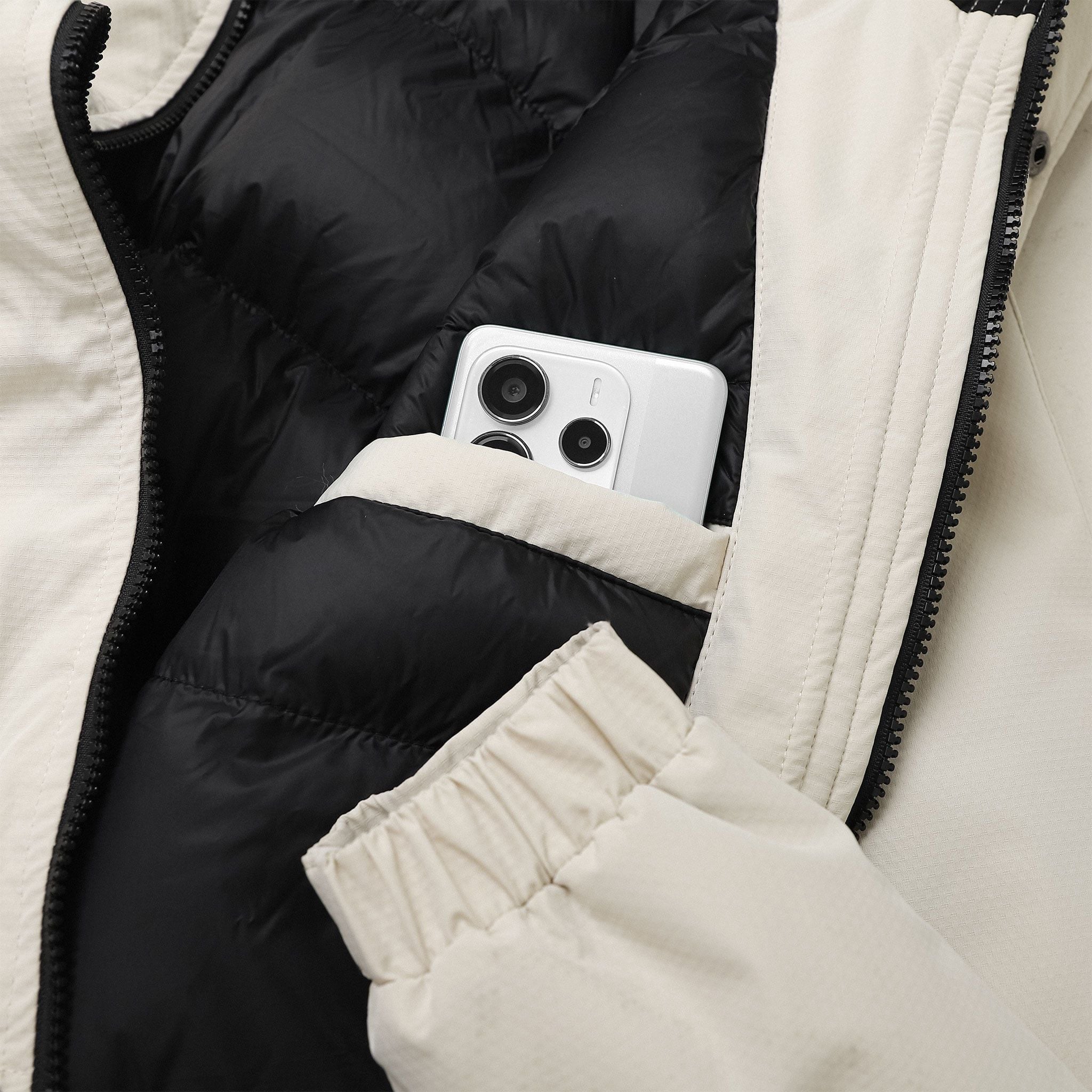  Áo khoác phao 3 lớp lót bông mũ rời GWCP302 