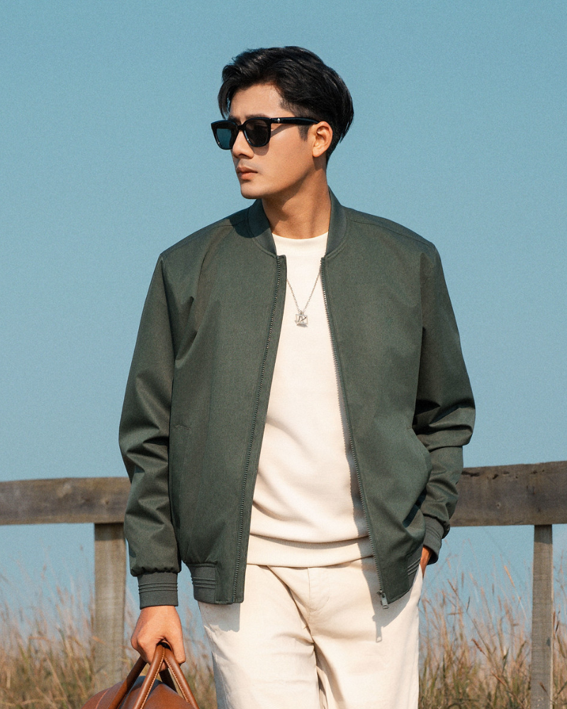 Áo khoác gió 2 lớp cổ bomber FWCW005