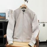  Áo khoác khaki 2 lớp chần bông cổ bomber thêu logo mặt sau GWCJ503 