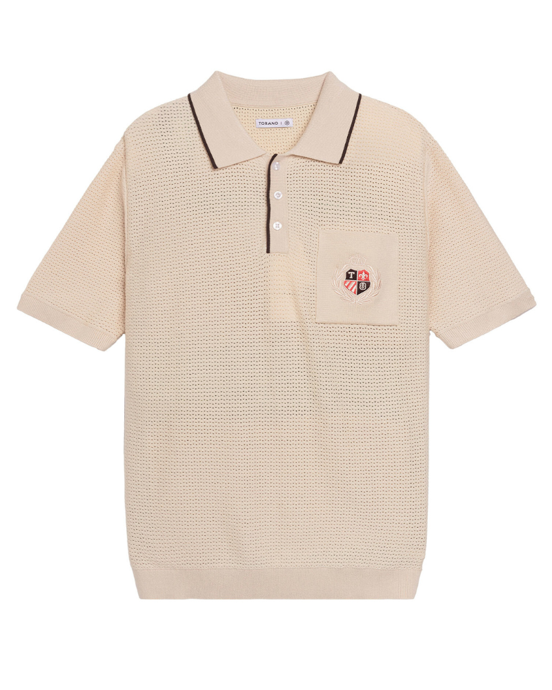  Áo Polo len basic thêu logo ngực GWTE811 